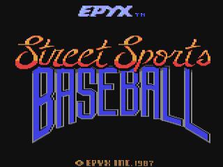 Street Sports Baseball title screen for Commodore 64
